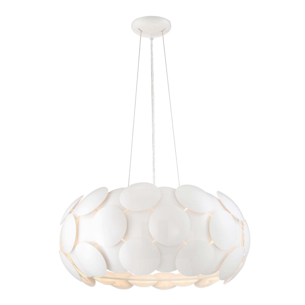 Crown 24&#34; 7-Light, Designer Dome Pendant in Gloss White