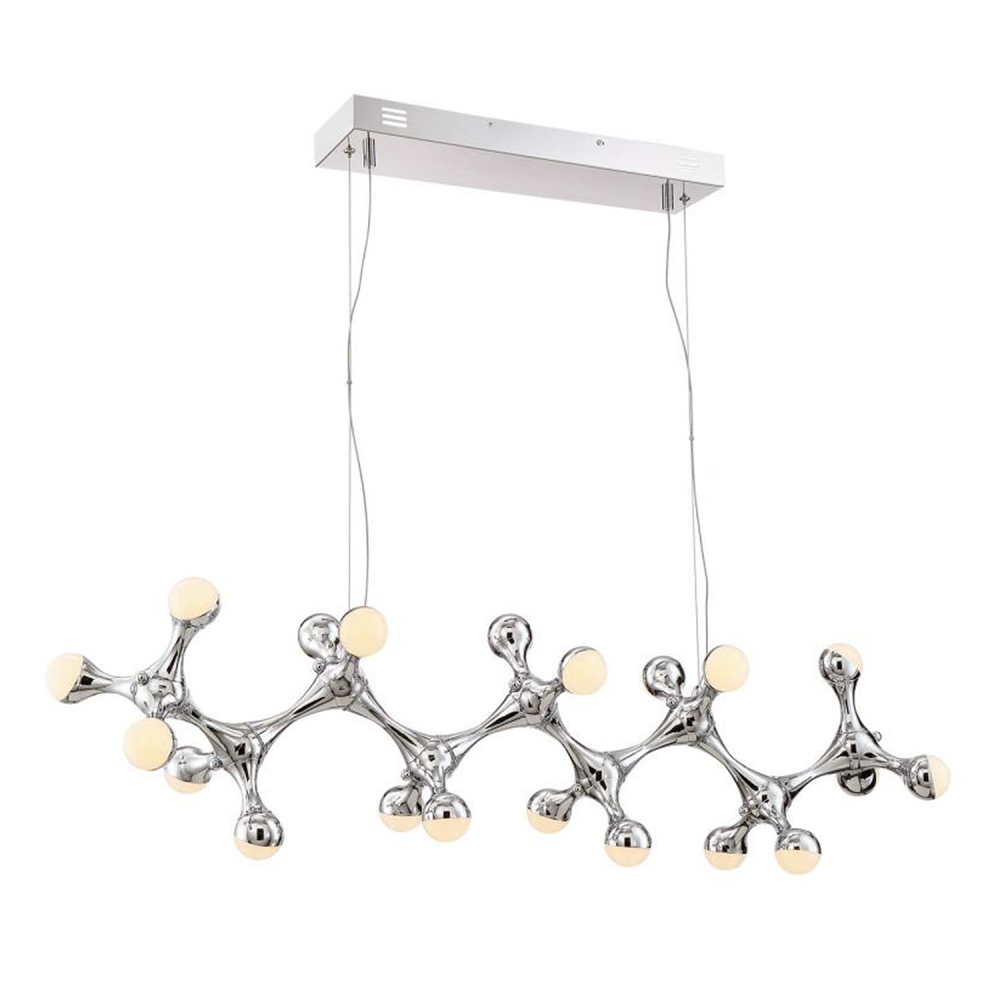 Molecule 45&#34; LED 20-Light, Abstract Linear in Polished Chrome