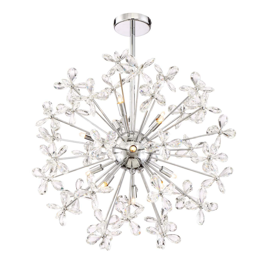 Adelle 12-Light, 24&#34; Crystal Sputnik in Polished Chrome