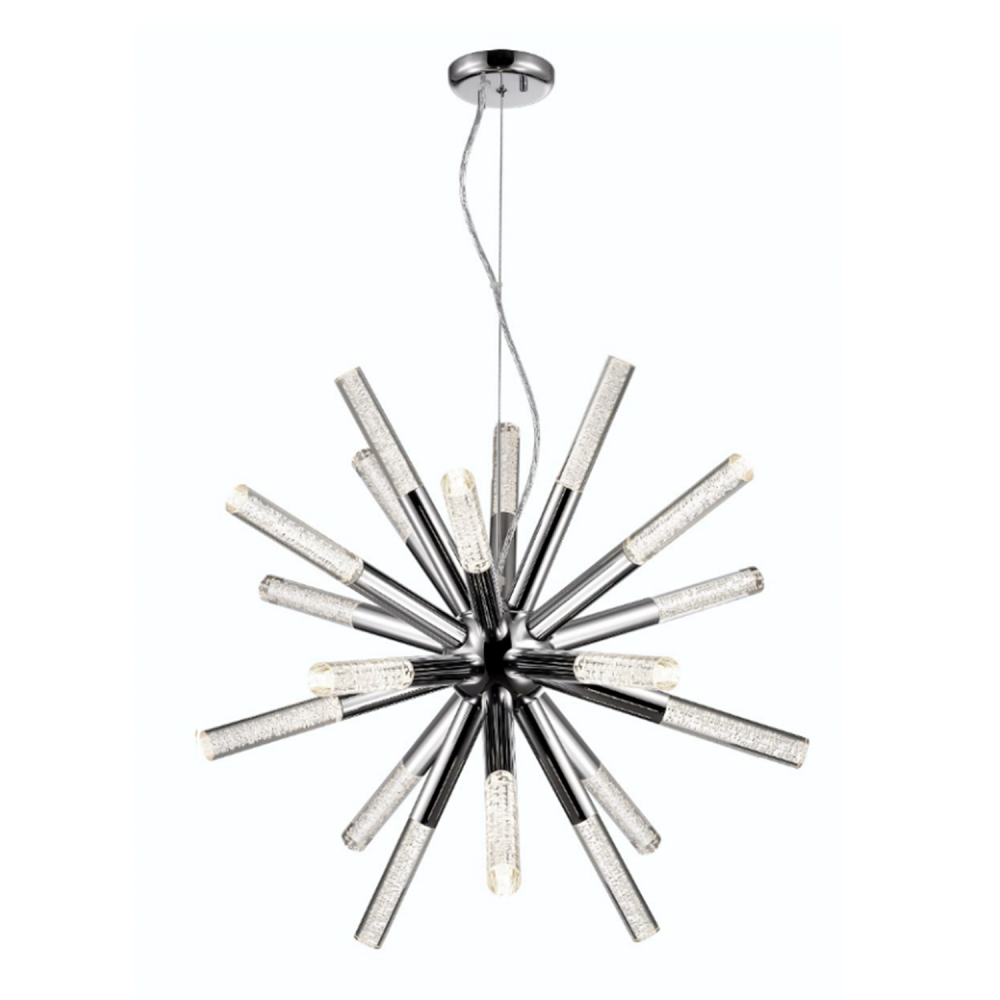 Empire 27&#34; 18-Light, Seeded Acrylic LED Sputnik in Chrome
