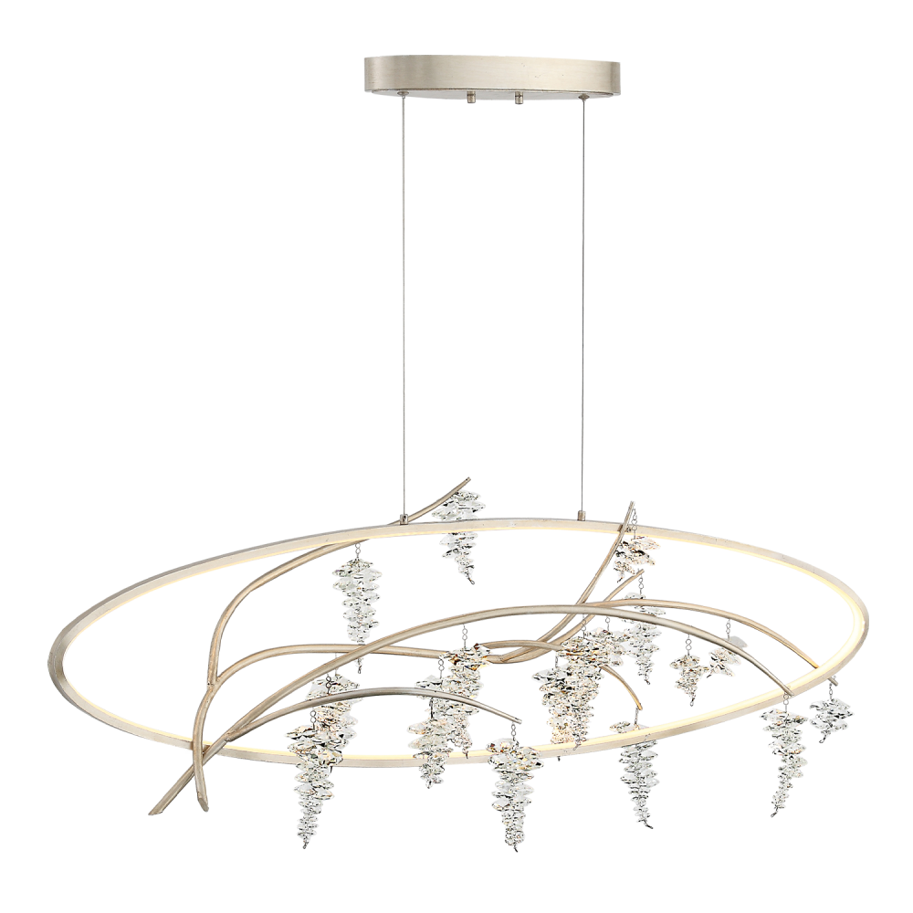 Orchard 48&#34; LED Organic Crystal Chandelier in Antique Gold