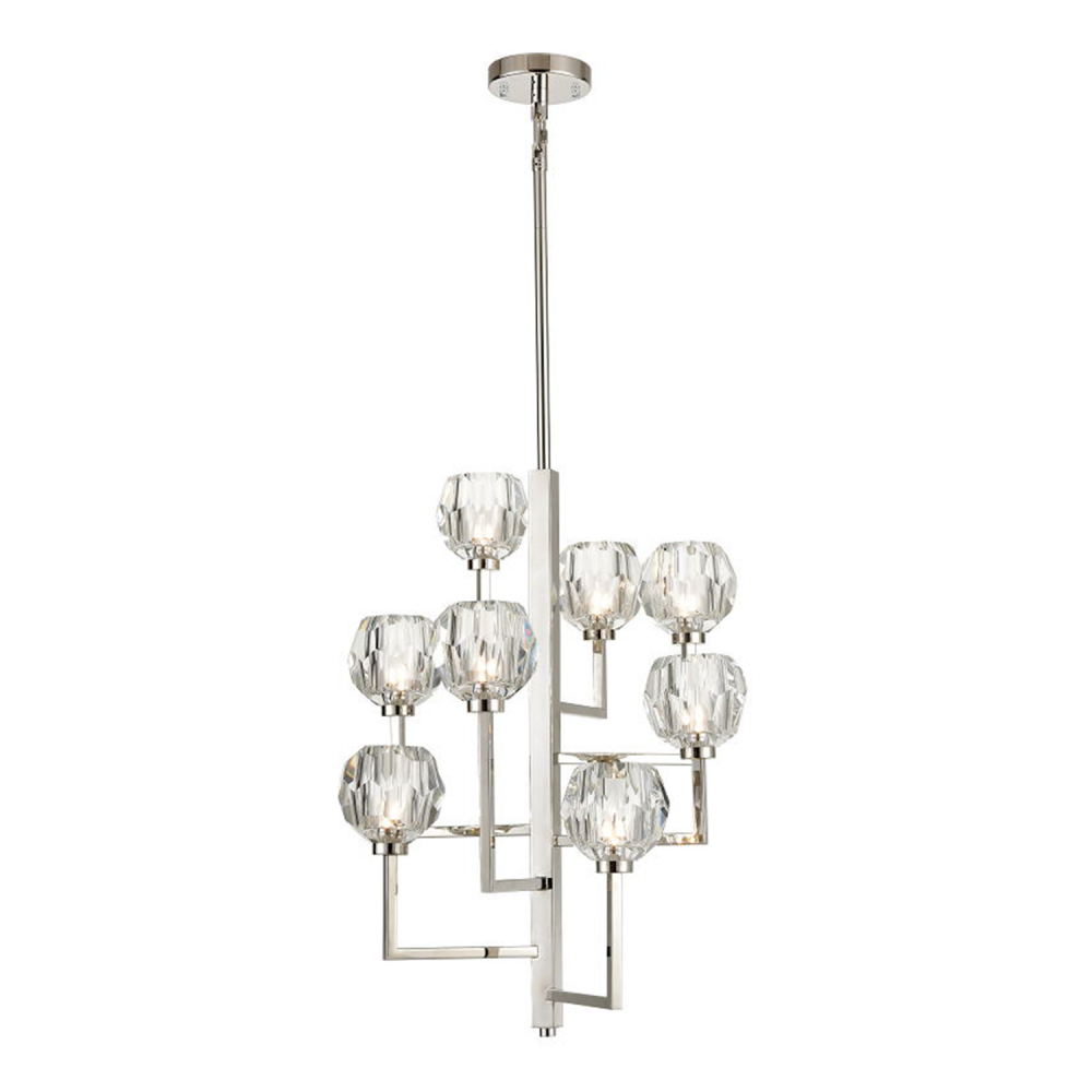 Parisian 20&#34; 8-Light, 8-Tier Crystal Chandelier in Polished Nickel