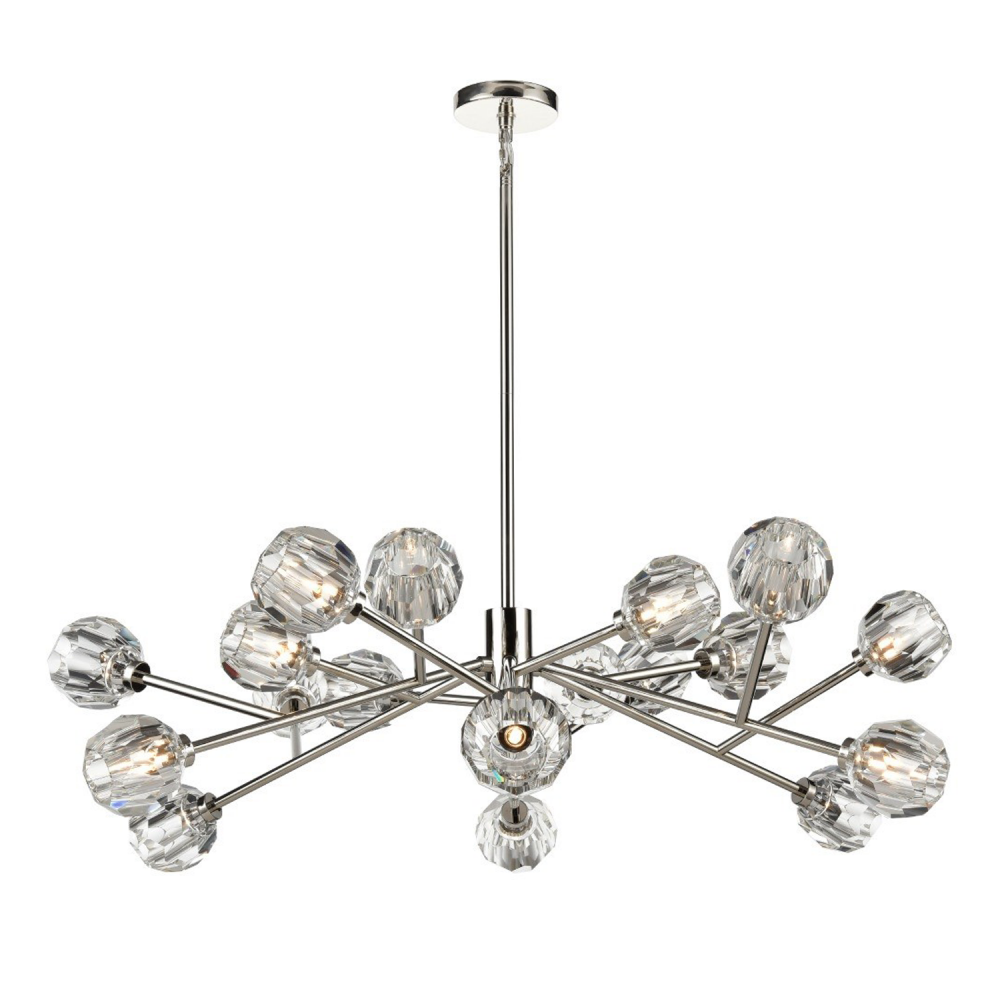 Parisian 48&#34; 18-Light, Crystal Sputnik in Polished Nickel