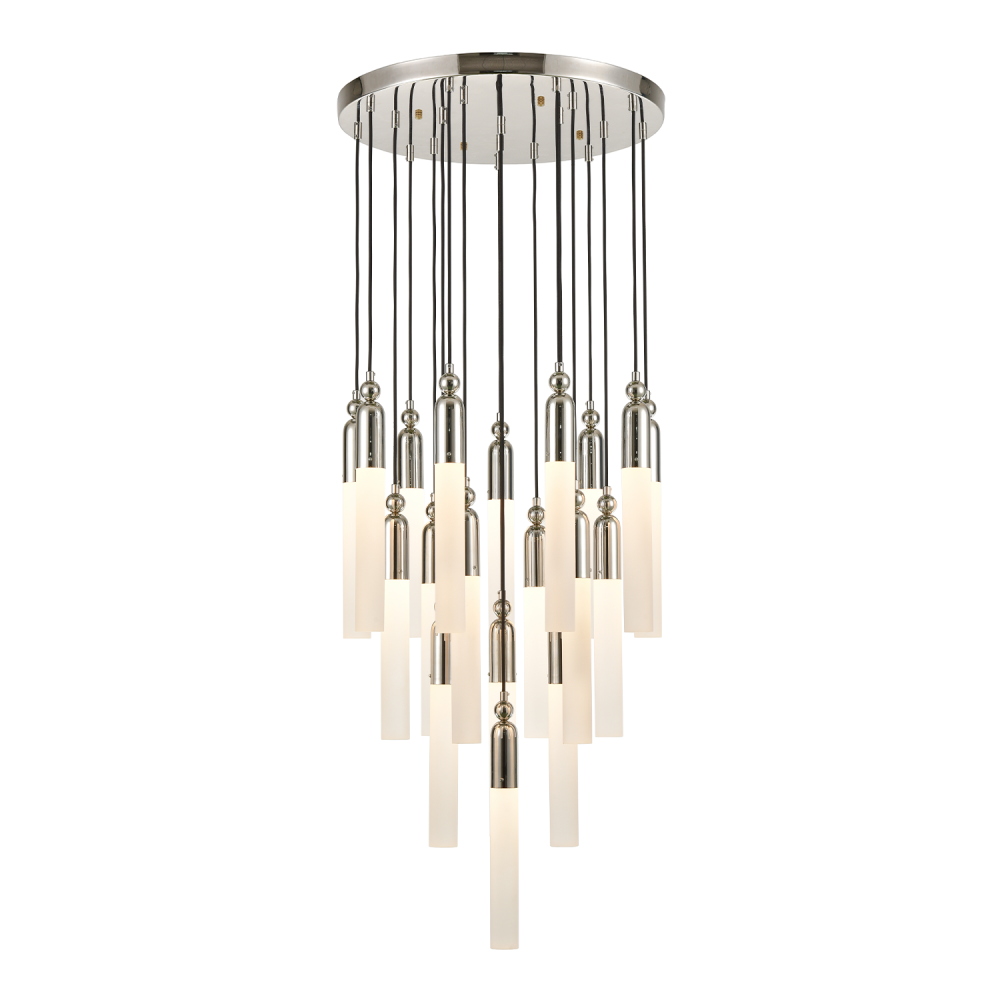 Fusion 25&#34; 19-Light Vertical Multi-Pendant in Polished Nickel