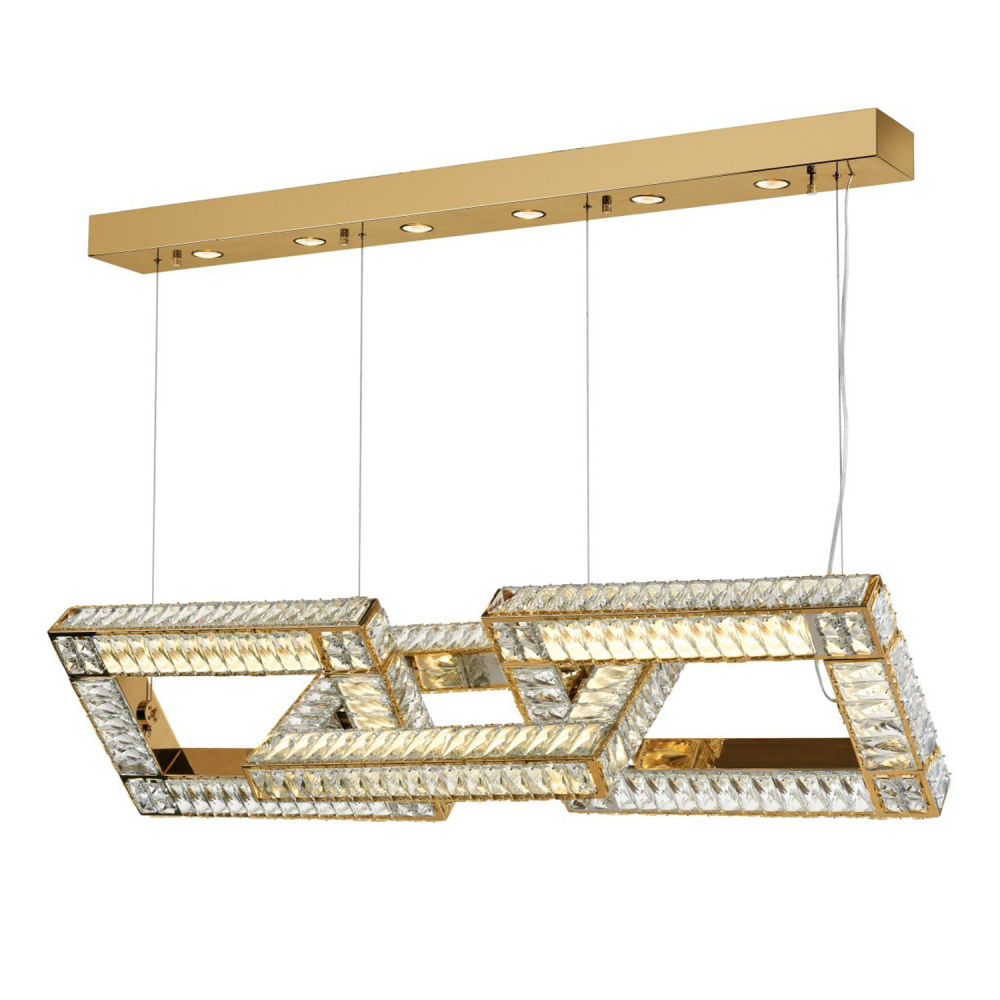 Lincroft 52&#34; 6-Light, Crystal Linked Chandelier in Aged Brass