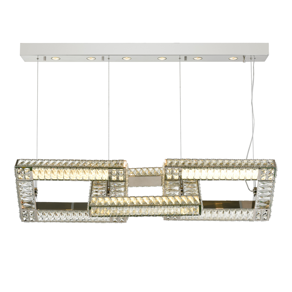 Lincroft 52&#34; 6-Light, Crystal Linked Chandelier in Polished Nickel