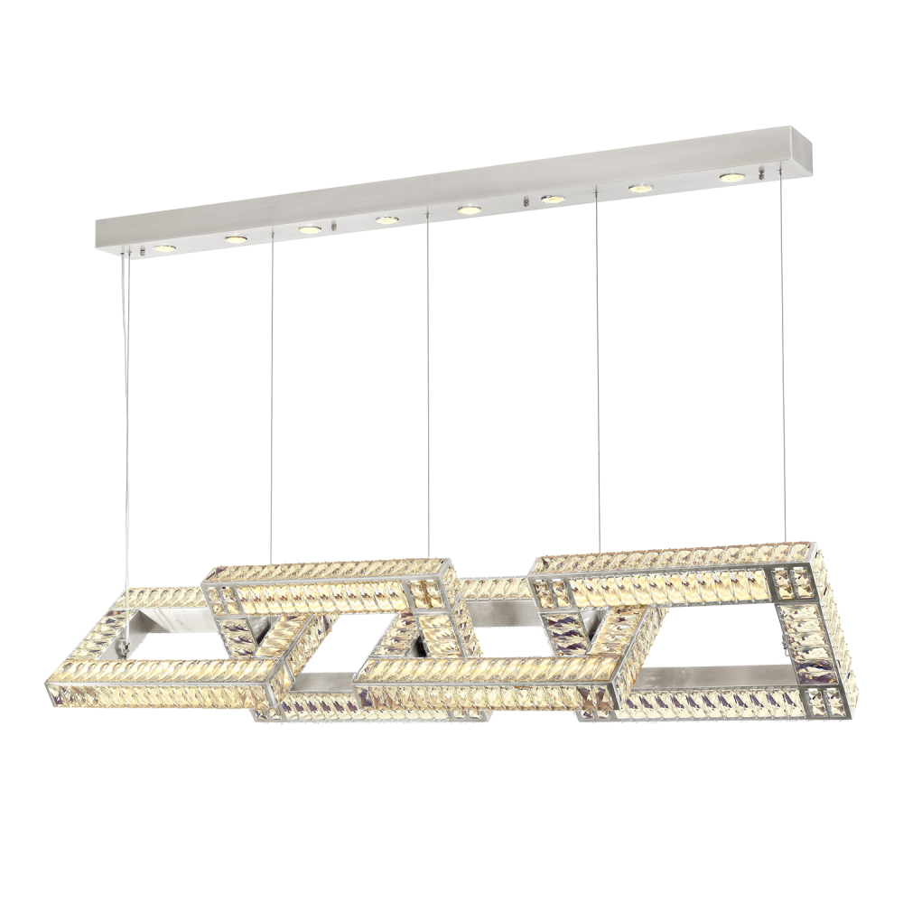 Lincroft 67&#34; 8-Light, Crystal Linked Chandelier in Polished Nickel