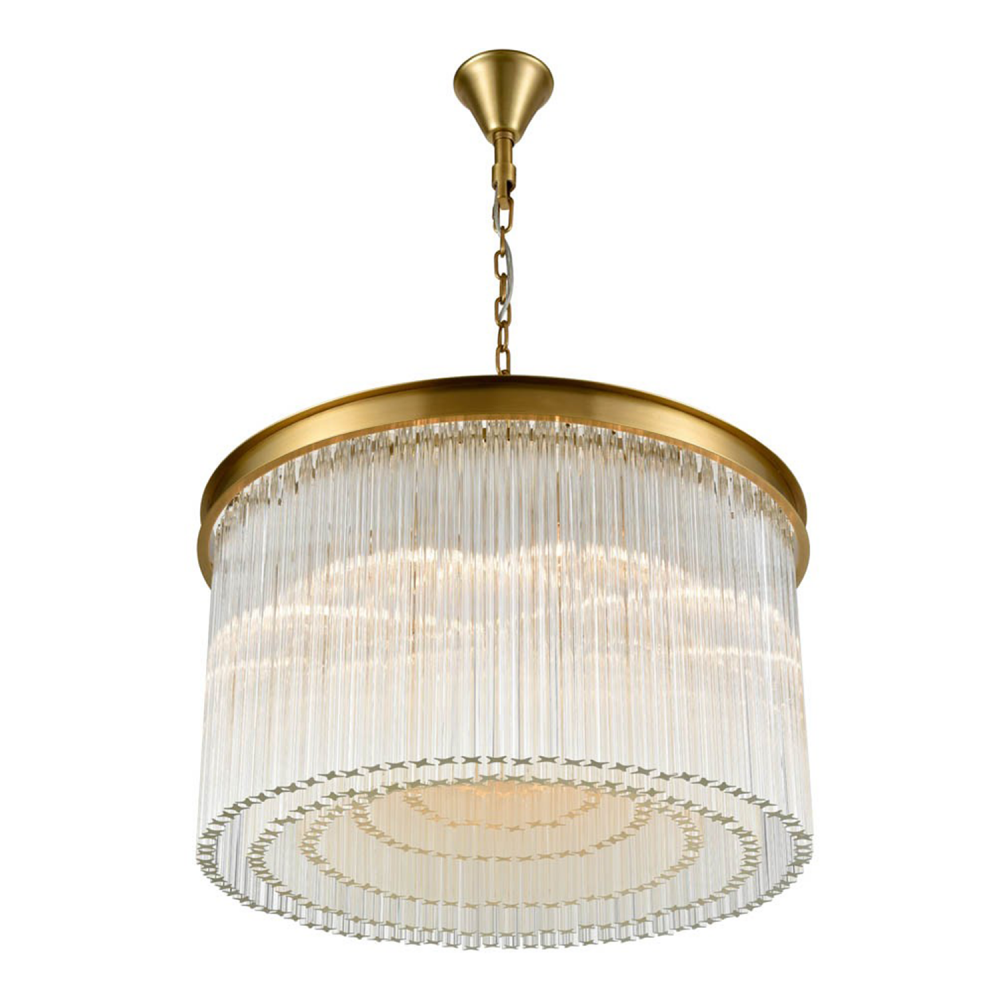Lumineer 30&#34; 15-Light, Round Crystal Chandelier in Aged Brass