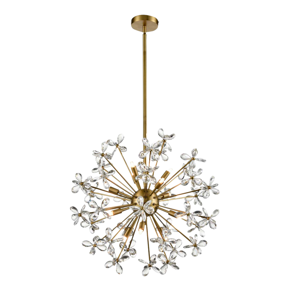 Adelle 8-Light, 20&#34; Crystal Sputnik in Aged Brass