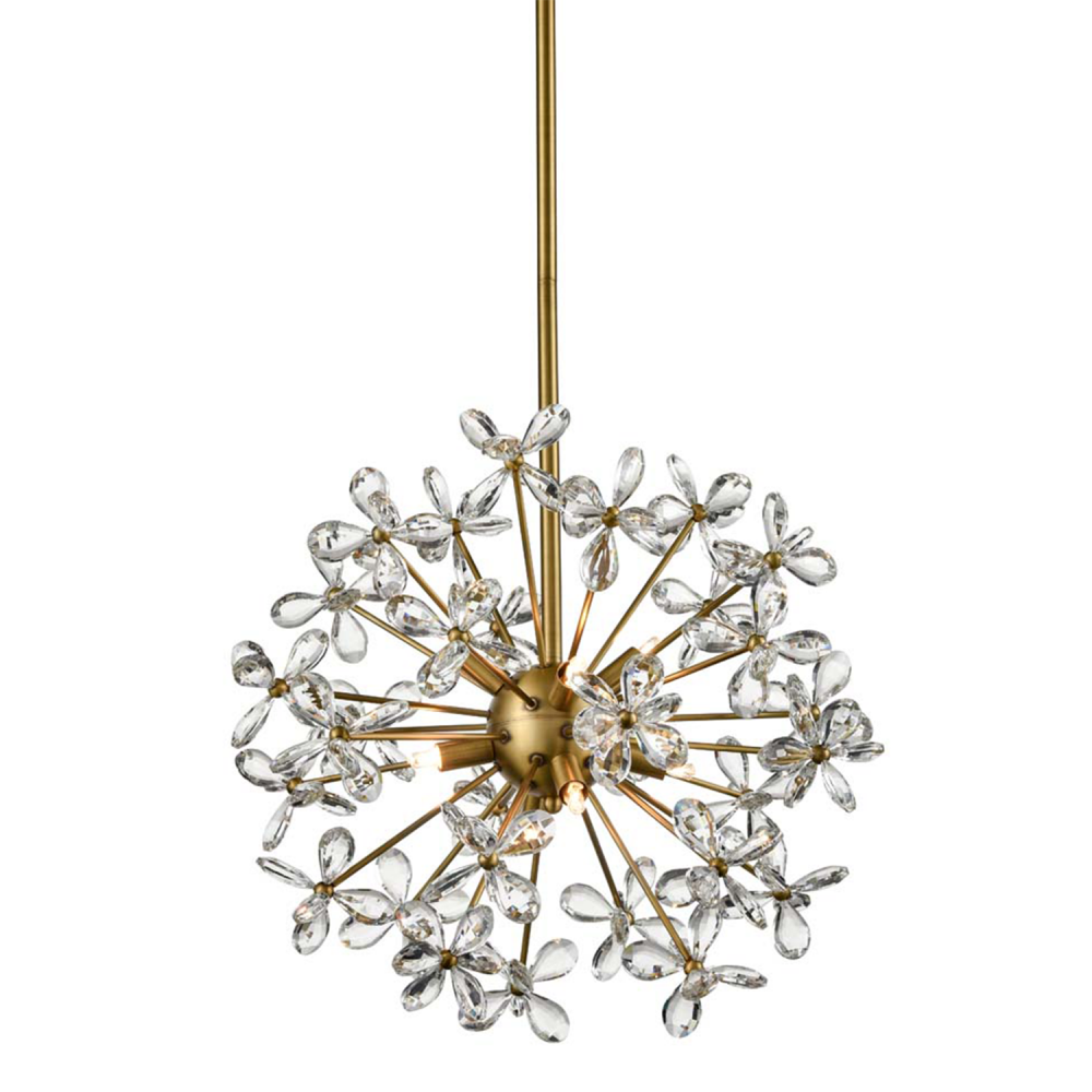 Adelle 12-Light, 24&#34; Crystal Sputnik in Aged Brass
