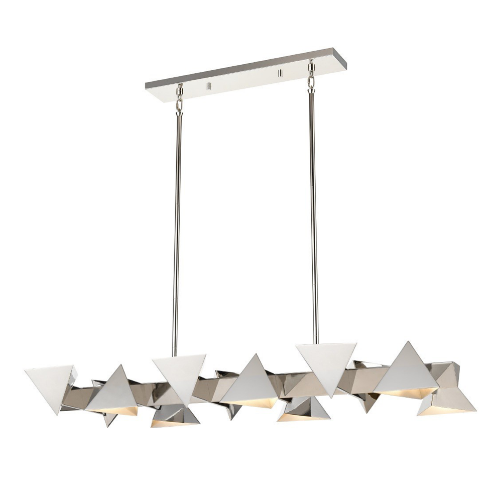 Avante 50&#34; 6-Light, Geometric Triangular Linear in Polished Nickel
