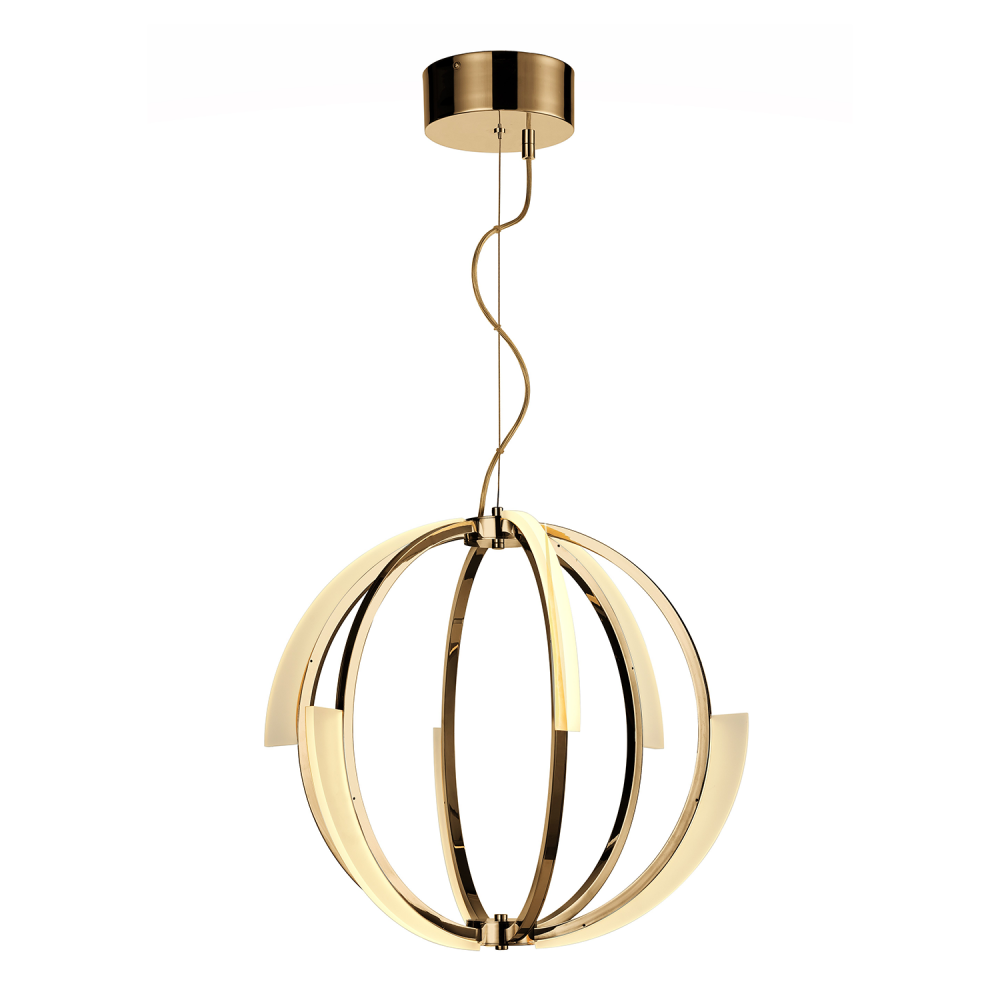 Moonlight 22&#34; LED Geo Sphere Chandelier in Aged Brass