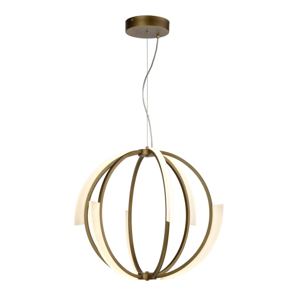Moonlight 26&#34; LED Geo Sphere Chandelier in Aged Brass
