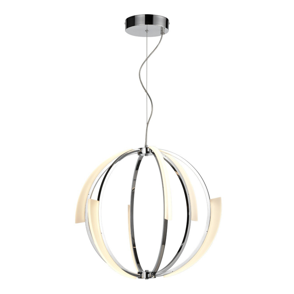 Moonlight 26&#34; LED Geo Sphere Chandelier in Polished Chrome