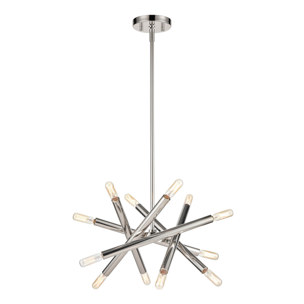 Mandelorian 14&#34; 12-Light Adjustable Sputnik in Polished Nickel
