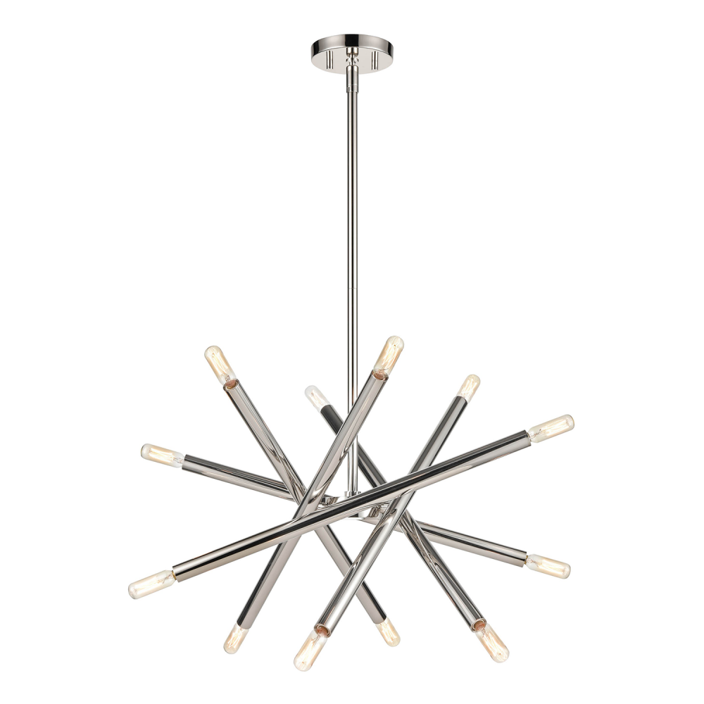 Mandelorian 21&#34; 12-Light Adjustable Sputnik in Polished Nickel