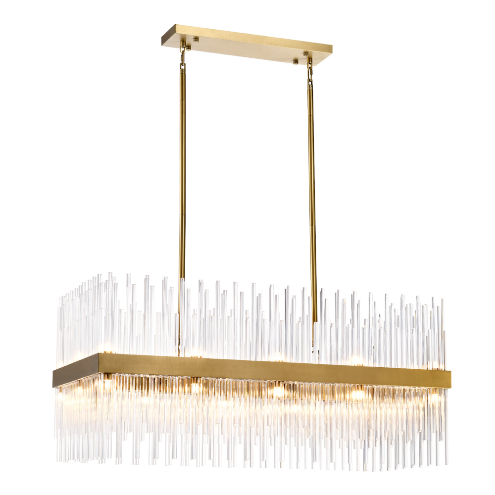 Citadel 36&#34; 24-Light, Glass Stem Chandelier in Aged Brass