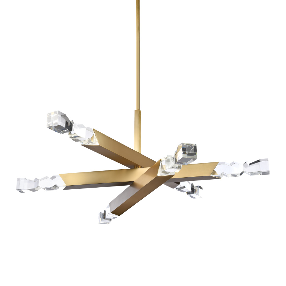 Mamadim 60&#34; LED 6-Light, Crystal Chandelier in Aged Brass