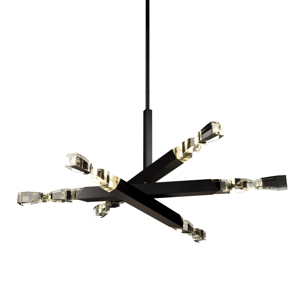 Mamadim 60&#34; LED 6-Light, Crystal Chandelier in Satin Black
