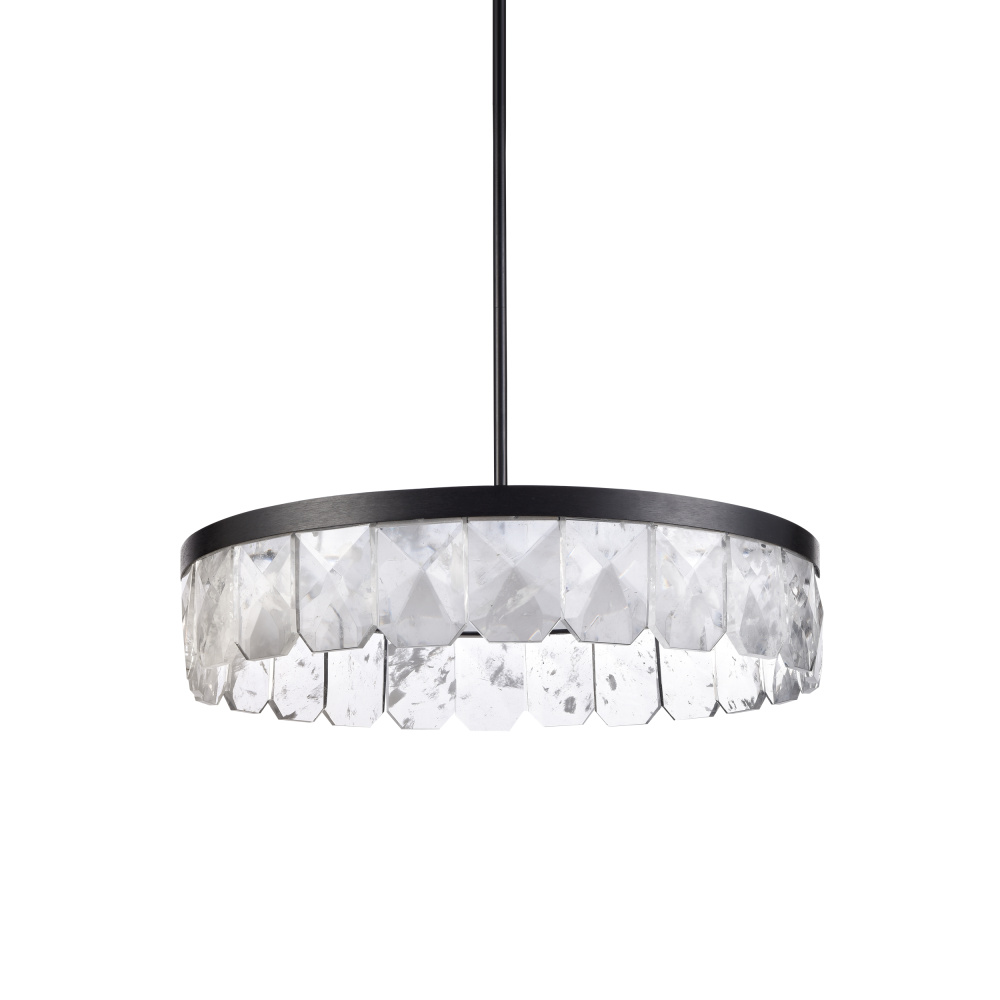 Odraz 32&#34; Infused Clear Crystal LED Chandelier in Satin Black
