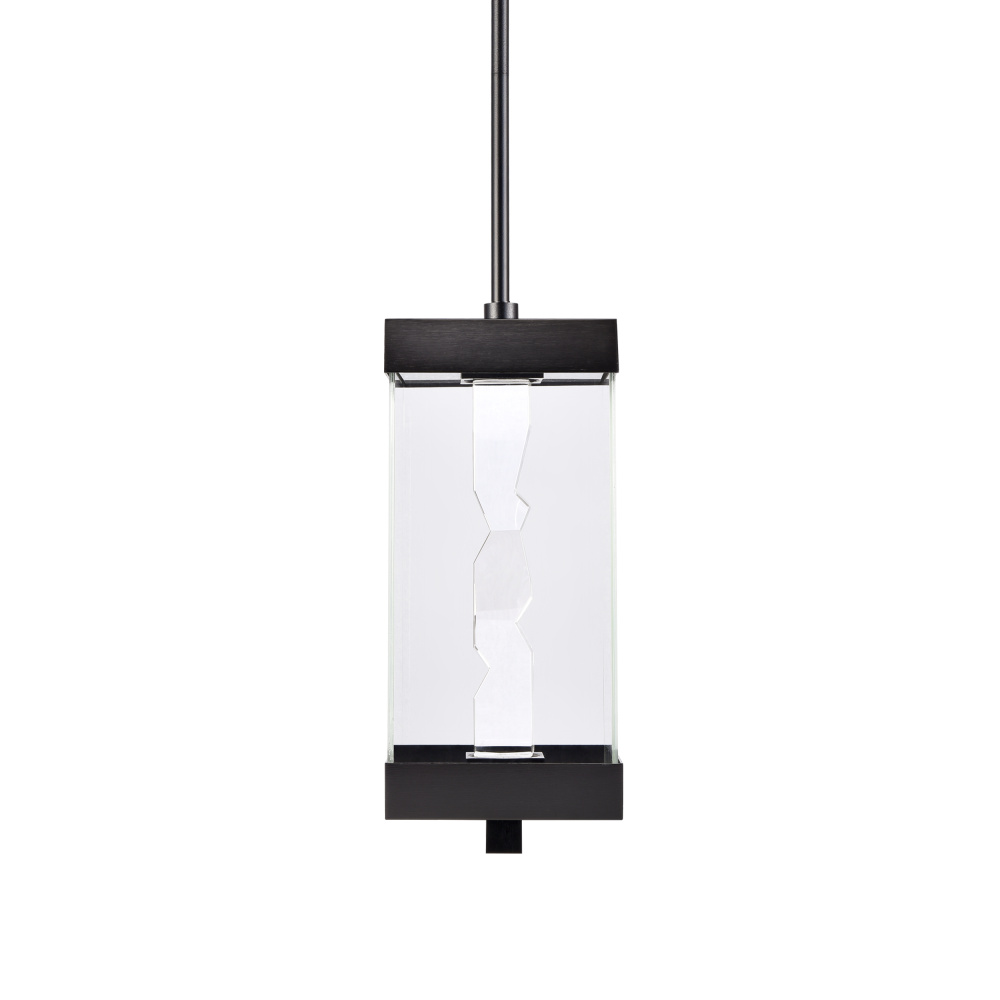 Mamadim Outdoor LED 18&#34; Glass with Crystal Pendant in Matte Black