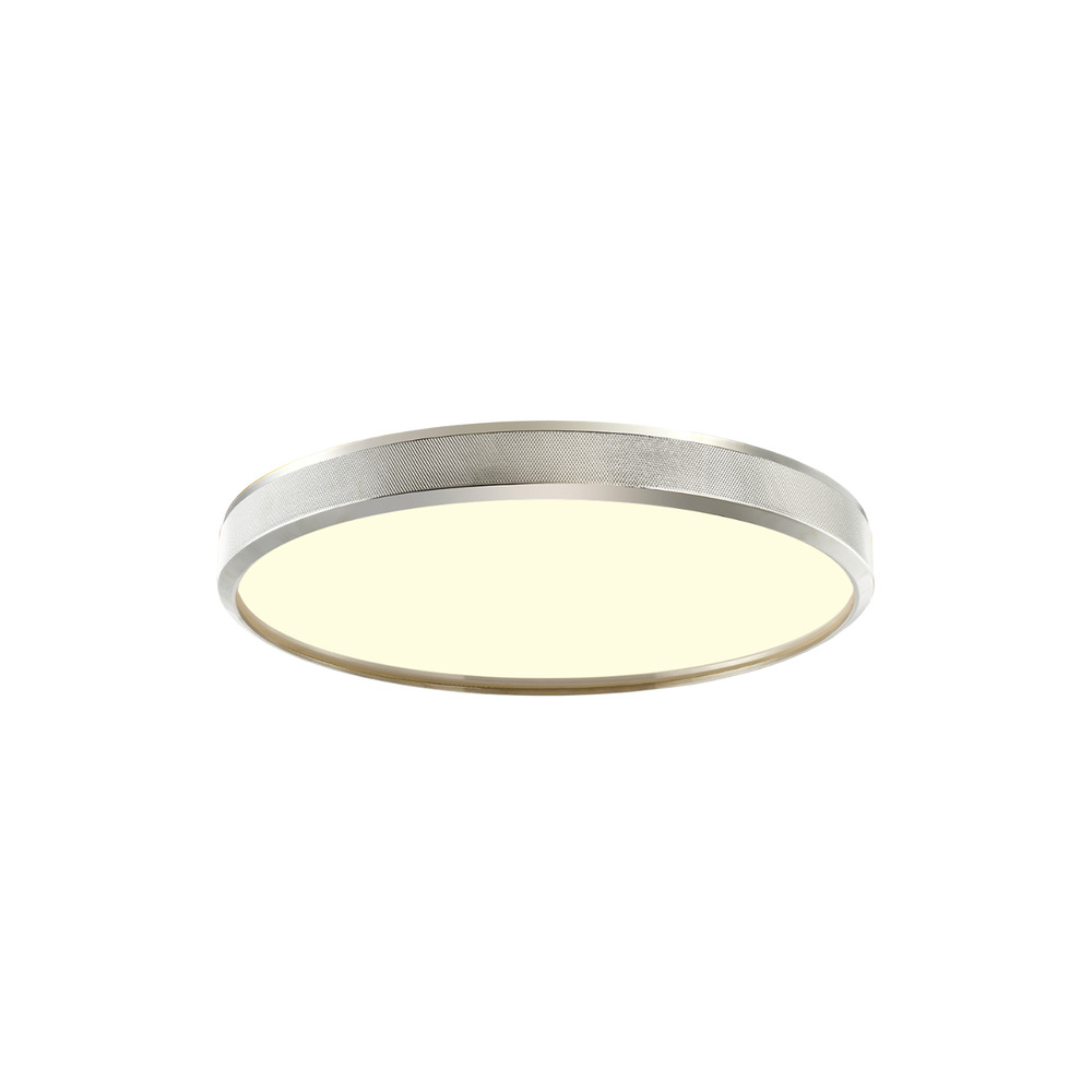 Zigrina 12&#34; Diamond Knurled LED Flush Mount in Polished Nickel