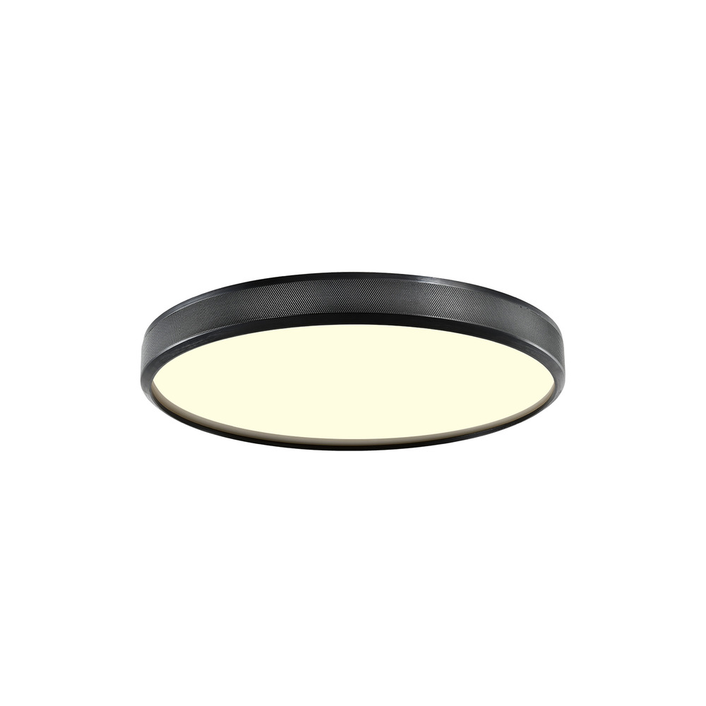 Zigrina 12&#34; Diamond Knurled LED Flush Mount in Satin Black