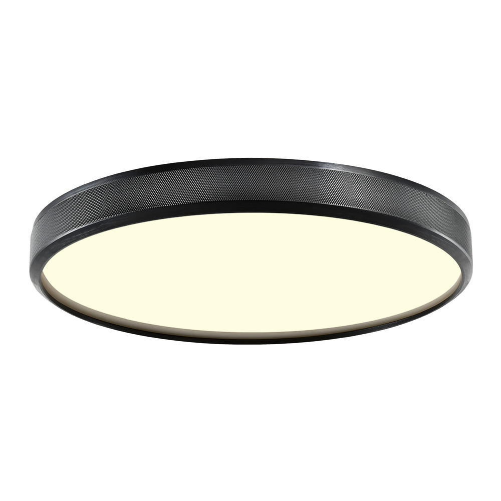 Zigrina 24&#34; Diamond Knurled LED Flush Mount in Satin Black