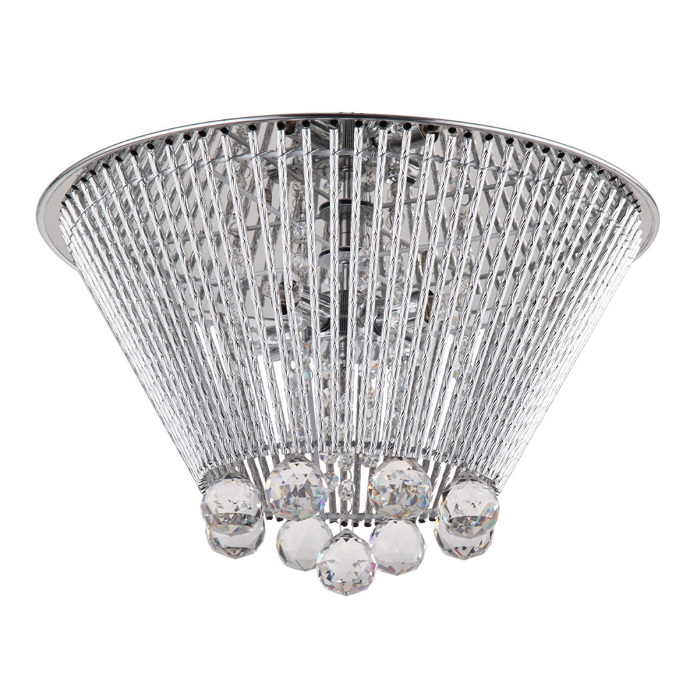 Dallas 17&#34; 4-Light, Elegant Crystal Flush Mount in Polished Chrome
