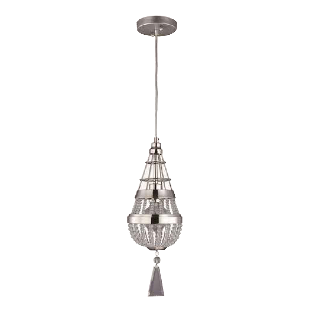 Arbelos Clear Crystal Mini-Pendant in Polished Nickel