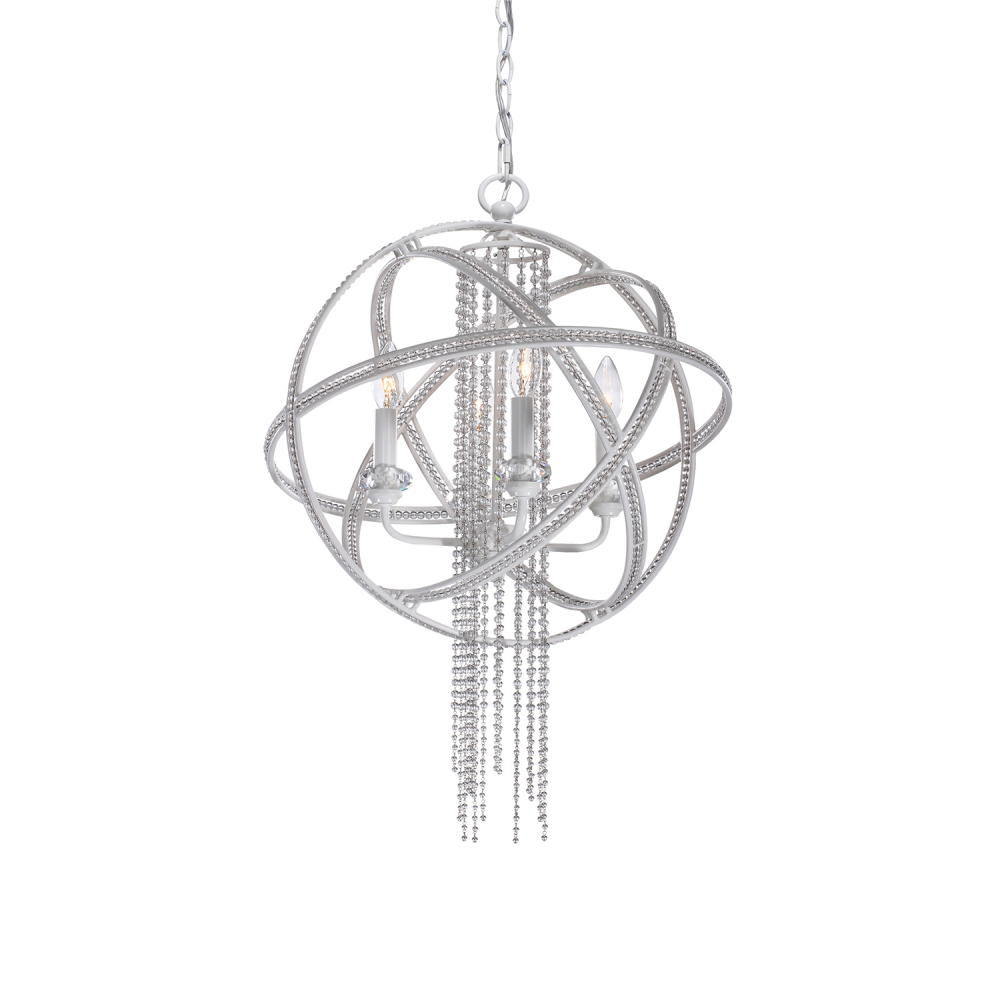 Cascade 11&#34; 1-Light, Orbital Crystal Mini-Pendant in Satin White