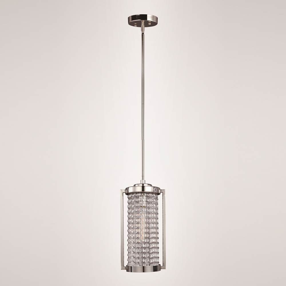 Metropolis Vertical Crystal Mini-Pendant in Polished Nickel