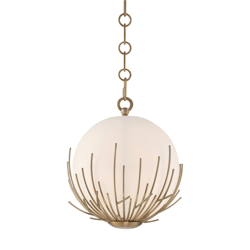 Consus 10&#34; 1-Light, Organic Glass Mini-Pendant in Aged Brass