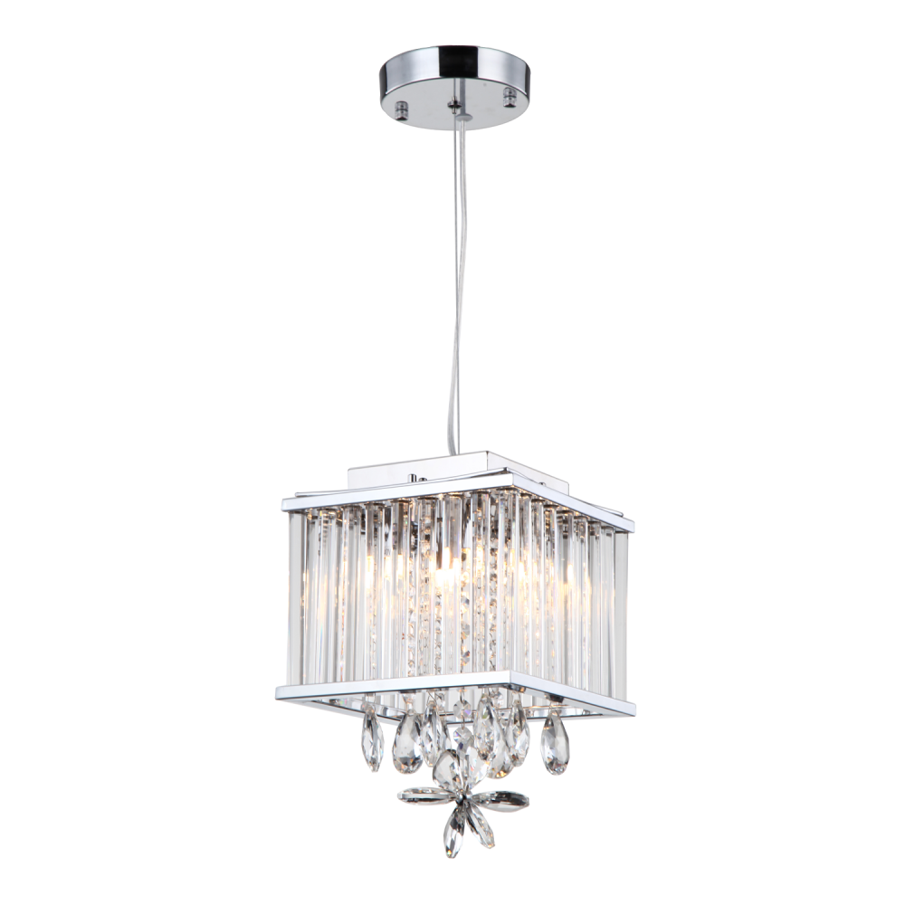 Easton 4-Light, Clear Crystal Mini-Pendant in Polished Chrome