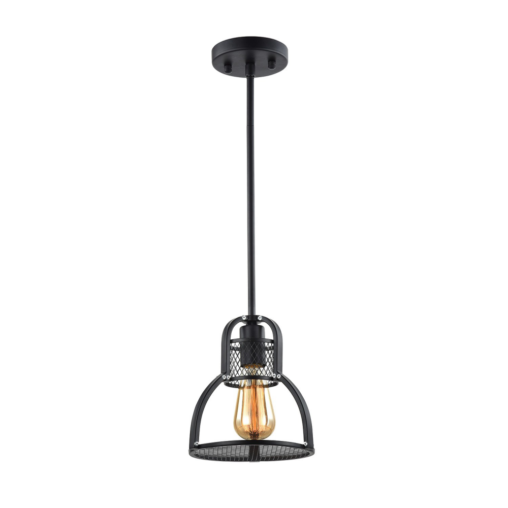 Canton 8&#34; 1-Light, Industrial Mini-Pendant in Dark Bronze