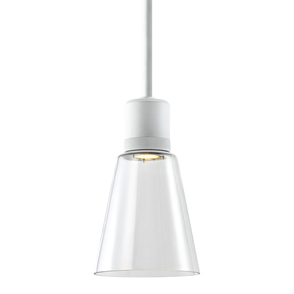Zigrina Glass Bell LED Pendant with Knurl Ring Matte White