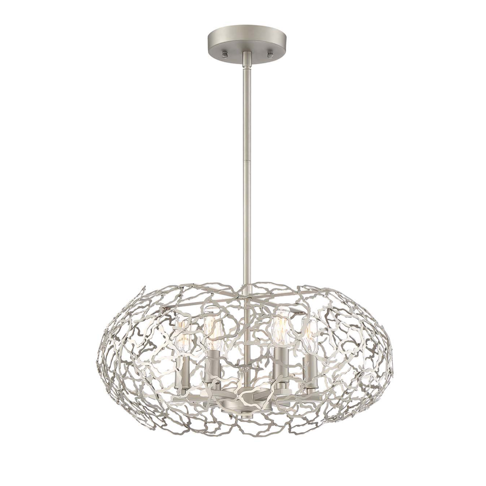 Helios 18&#34; 6-Light, Organic Oval Pendant in Satin Nickel