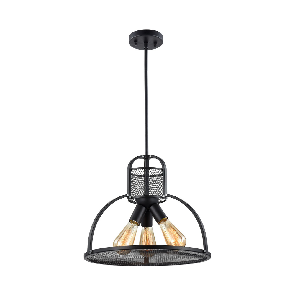 Canton 16&#34; 3- Light, Industrial Pendant in Dark Bronze