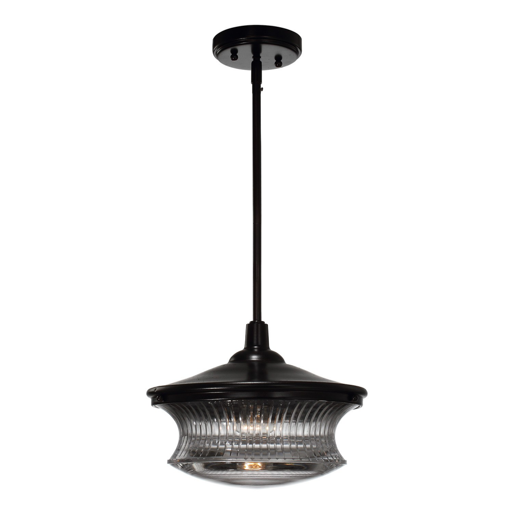 Magister 12&#34; Retro Glass Pendant in Dark Bronze