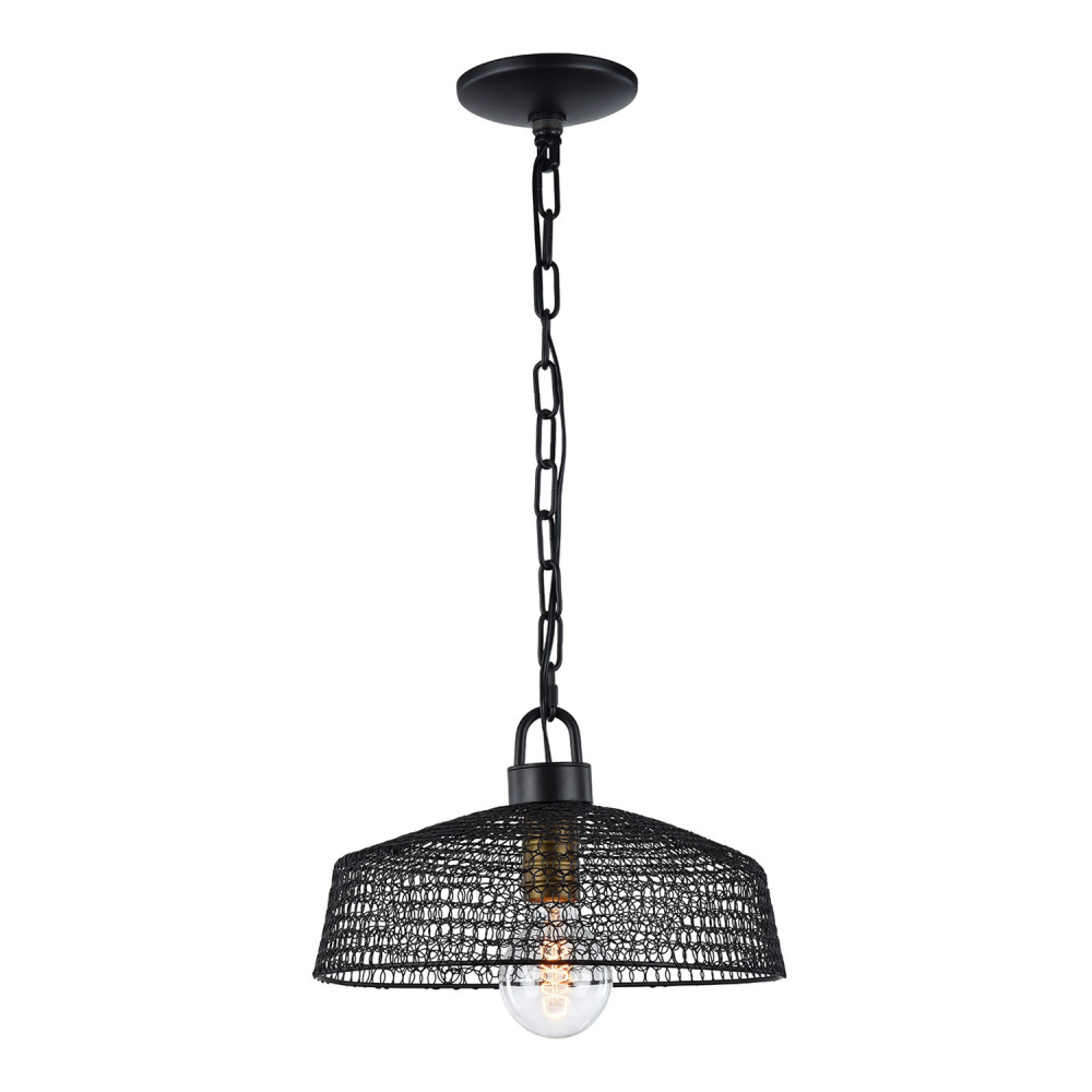 Urban 13&#34; Chain Link Metal Shade Pendant in Dark Bronze