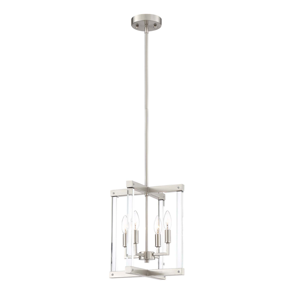 Regent 12&#34; 4-Light, Geometric Pendant in Polished Nickel