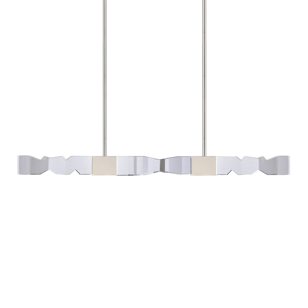 Mamadim 49&#34; LED 4-Light, 3&#34;x3&#34; Crystal Linear in Polished Nickel