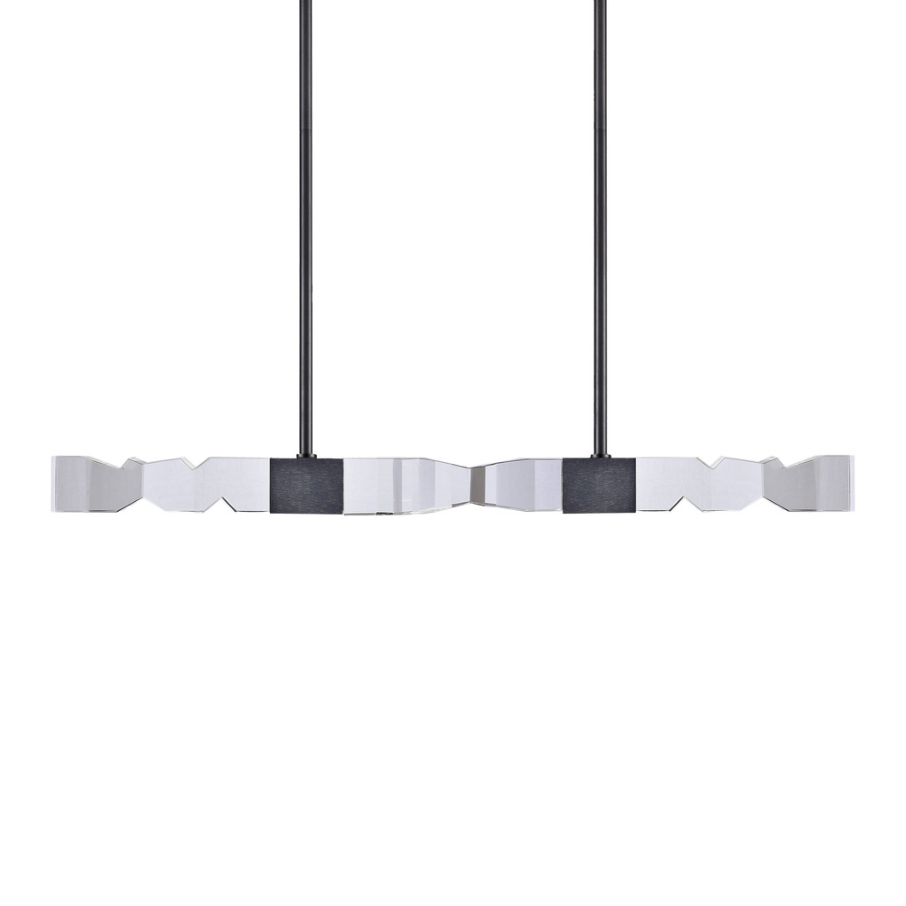 Mamadim 49&#34; LED 4-Light, 3&#34;x3&#34; Crystal Linear in Satin Black