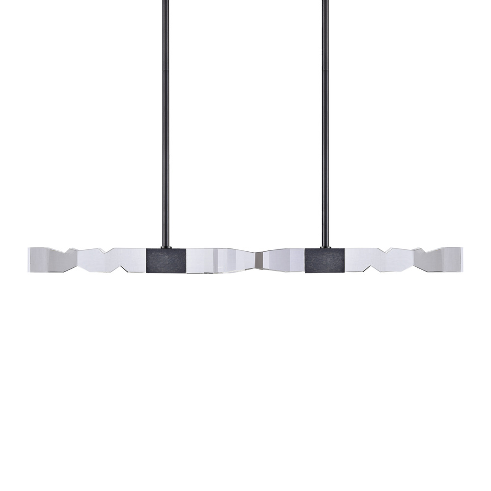 Mamadim 49&#34; LED 4-Light, 2&#34;x2&#34; Crystal Linear in Satin Black