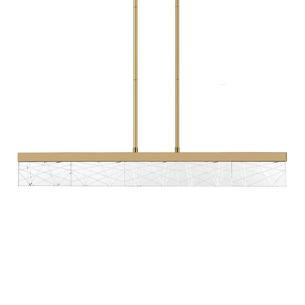 Lucus 43&#34; LED Sleek Crystal Linear Pendant in Aged Brass