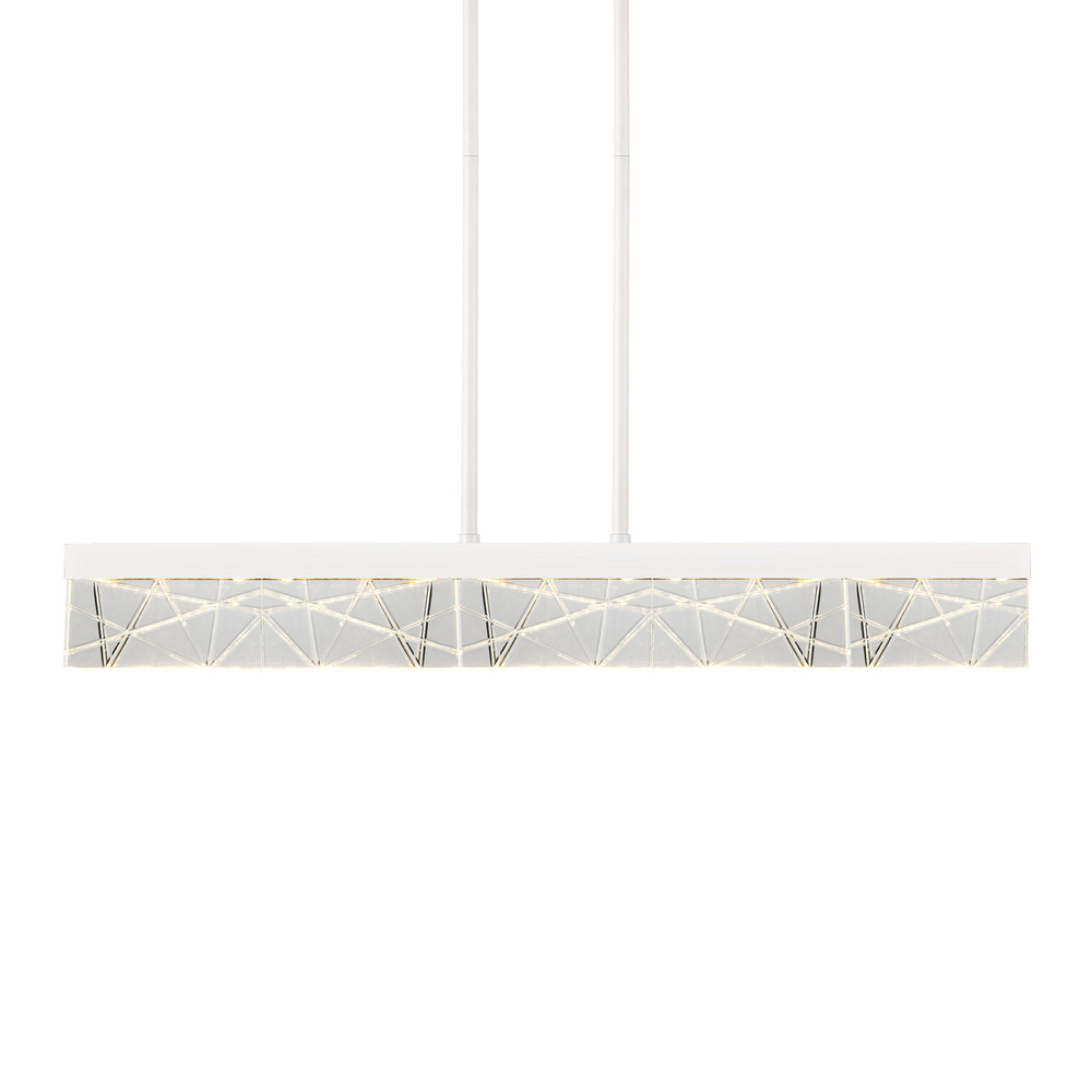 Lucus 43&#34; LED Sleek Crystal Linear Pendant in Matte White