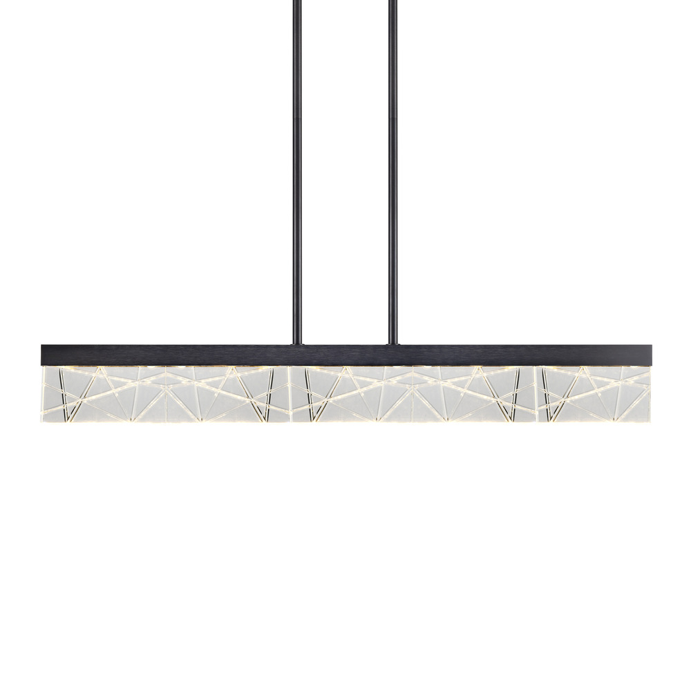 Lucus 43&#34; LED Sleek Crystal Linear Pendant in Satin Brushed Black