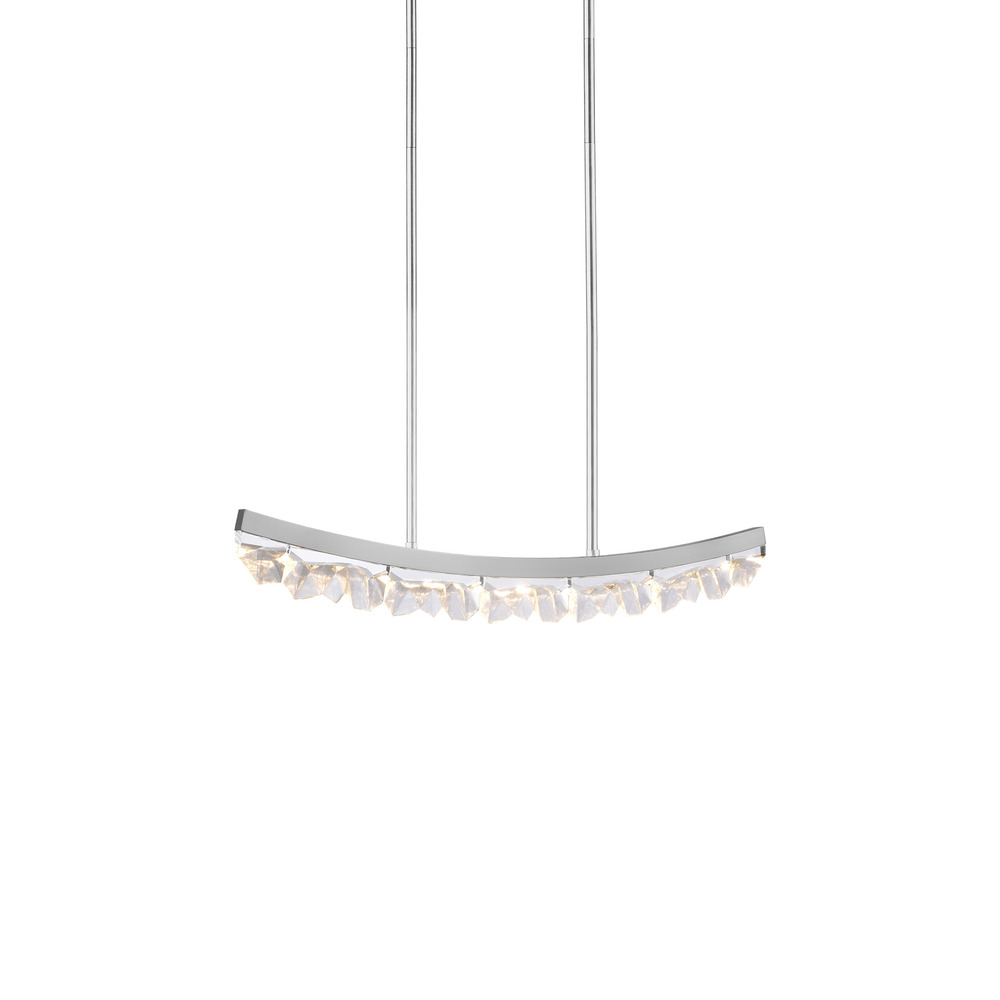 Arcus LED 32&#34; Sleek Curved Crystal Linear in Polished Nickel