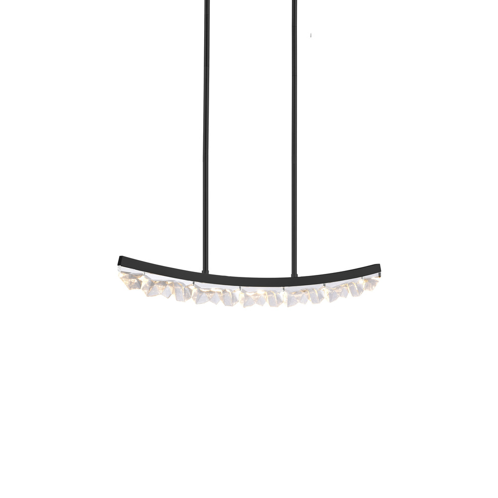 Arcus LED 32&#34; Sleek Curved Crystal Linear in Brushed Black