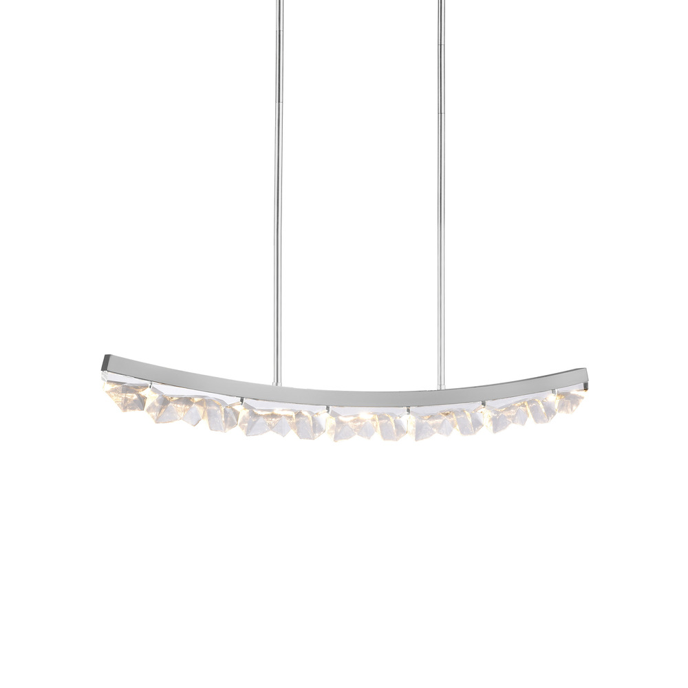 Arcus LED 48&#34; Sleek Curved Crystal Linear in Polished Nickel